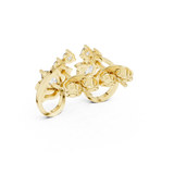 Lotus Crown Pear Diamond Stud Earrings