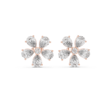 Pearlisse Five Stone Pear Diamond Stud Earrings