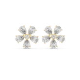 Pearlisse Five Stone Pear Diamond Stud Earrings