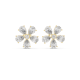 Pearlisse Five Stone Pear Diamond Stud Earrings