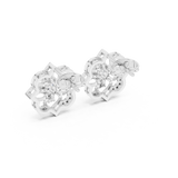 Lotus Crown Diamond Earrings