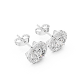 Crownlight Halo Diamond Stud Earrings
