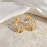Velunira Floral Diamond Drop Earrings