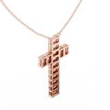 Emerald Cross Diamond Pendant