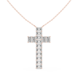 Emerald Cross Diamond Pendant