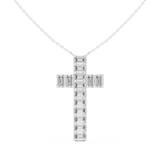 Emerald Cross Diamond Pendant