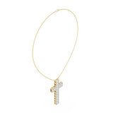 Emerald Cross Diamond Pendant