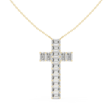Emerald Cross Diamond Pendant