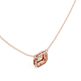 Emerald Cut Halo Diamond Pendant