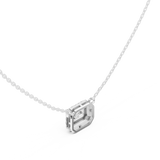 Emerald Cut Halo Diamond Pendant