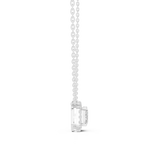 Emerald Cut Halo Diamond Pendant