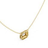 Emerald Cut Halo Diamond Pendant