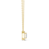Emerald Cut Halo Diamond Pendant