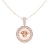 Sun Medusa Diamond Pendant