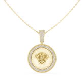 Sun Medusa Diamond Pendant