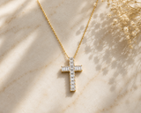 Emerald Cross Diamond Pendant