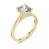 Veloura Cushion Cut Solitaire Diamond Engagement Ring