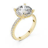 Seravelle Oval Hidden Halo Diamond Engagement Ring