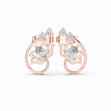 Lotus Crown Pear Diamond Stud Earrings