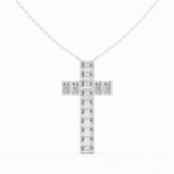 Emerald Cross Diamond Pendant