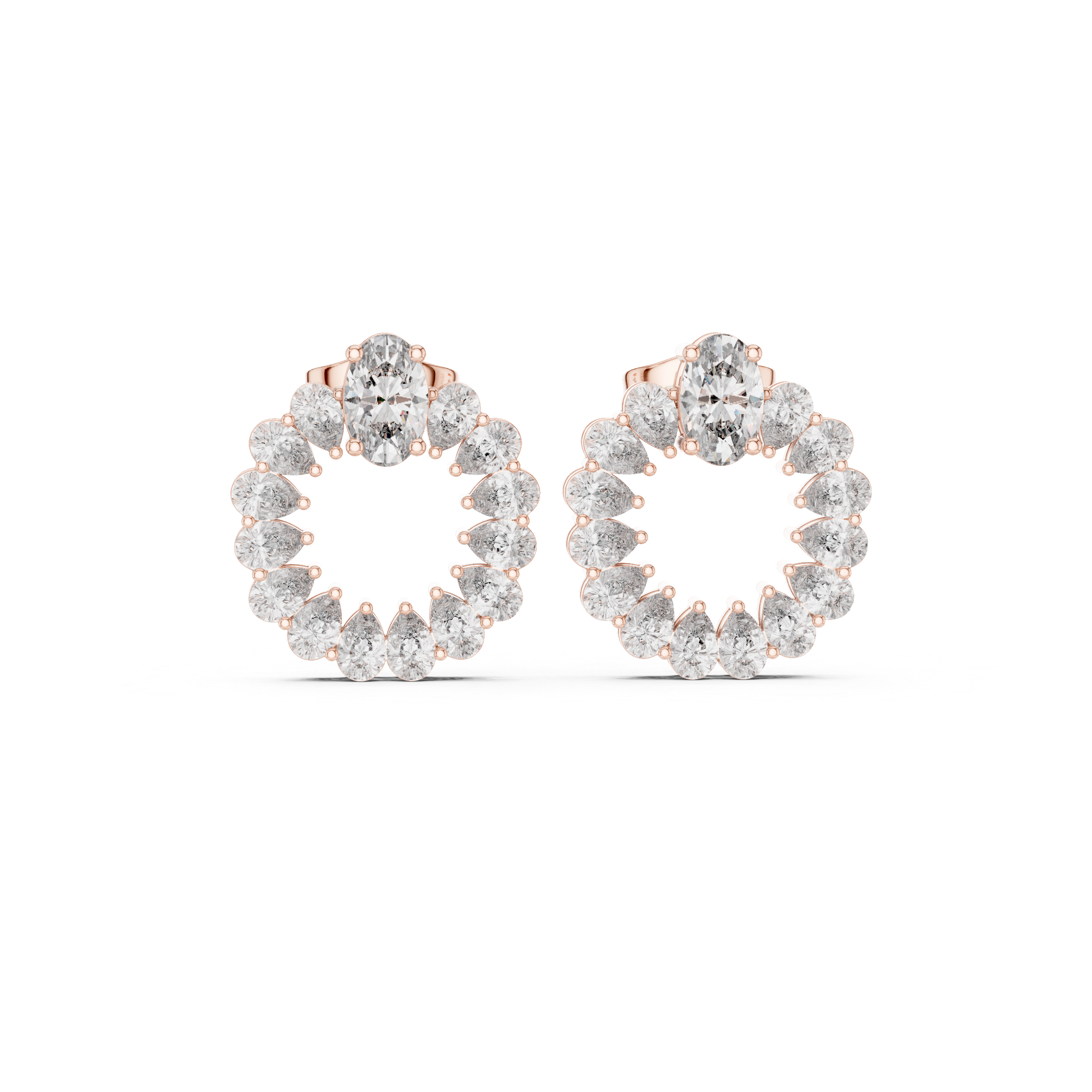 Oval & Pear Cut Diamond Earrings