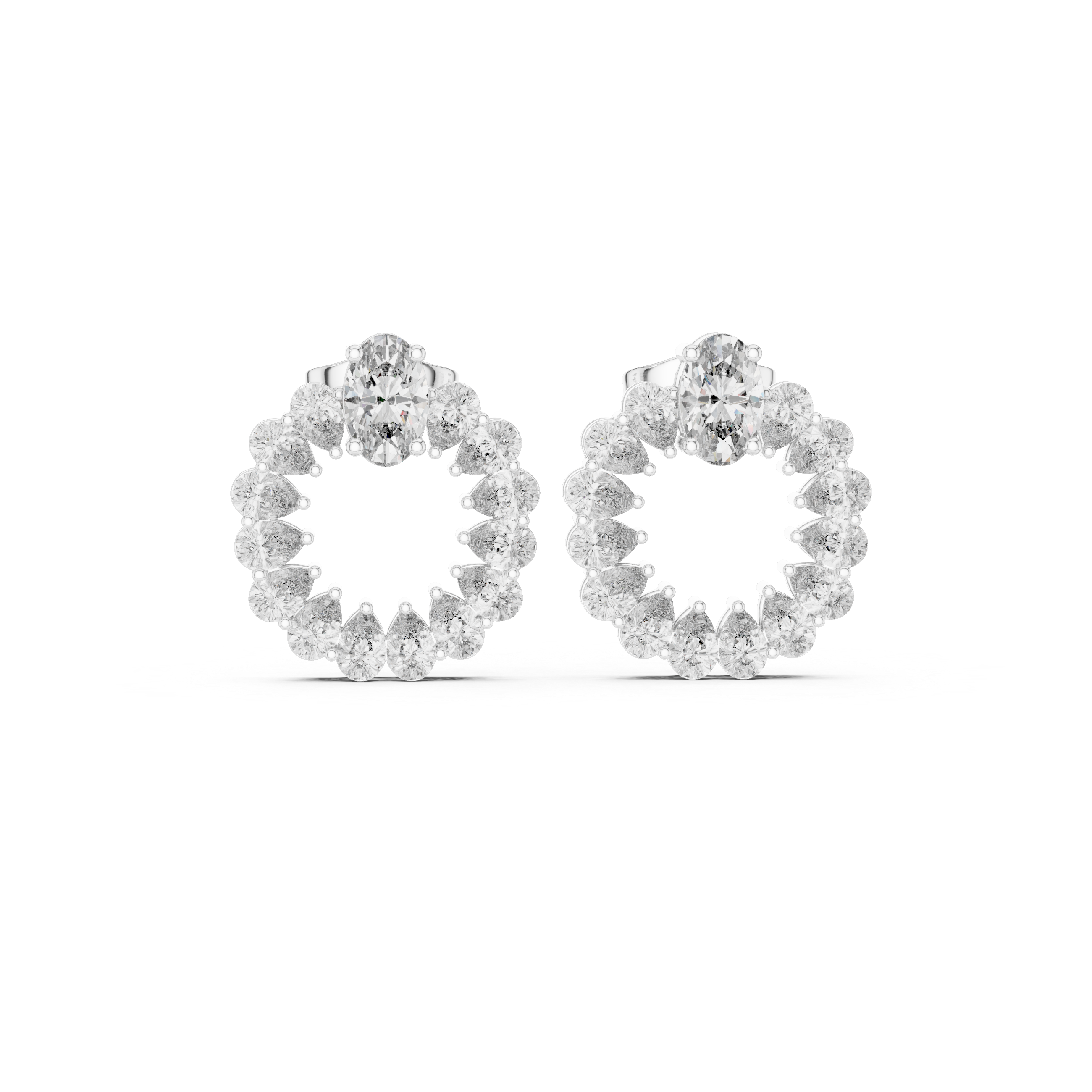 Oval & Pear Cut Diamond Earrings