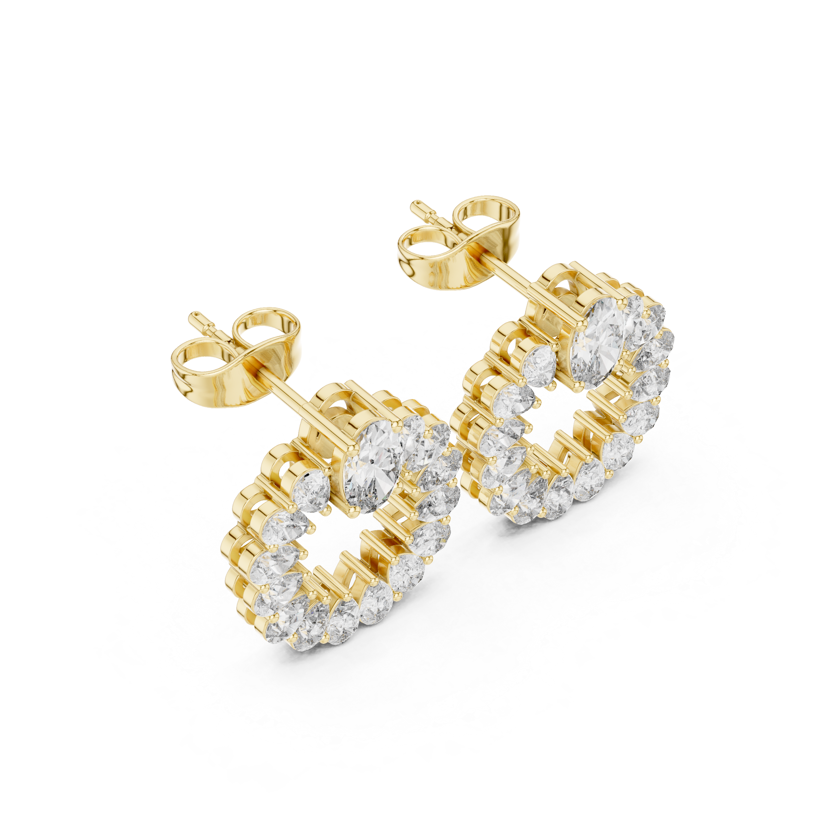 Oval & Pear Cut Diamond Earrings