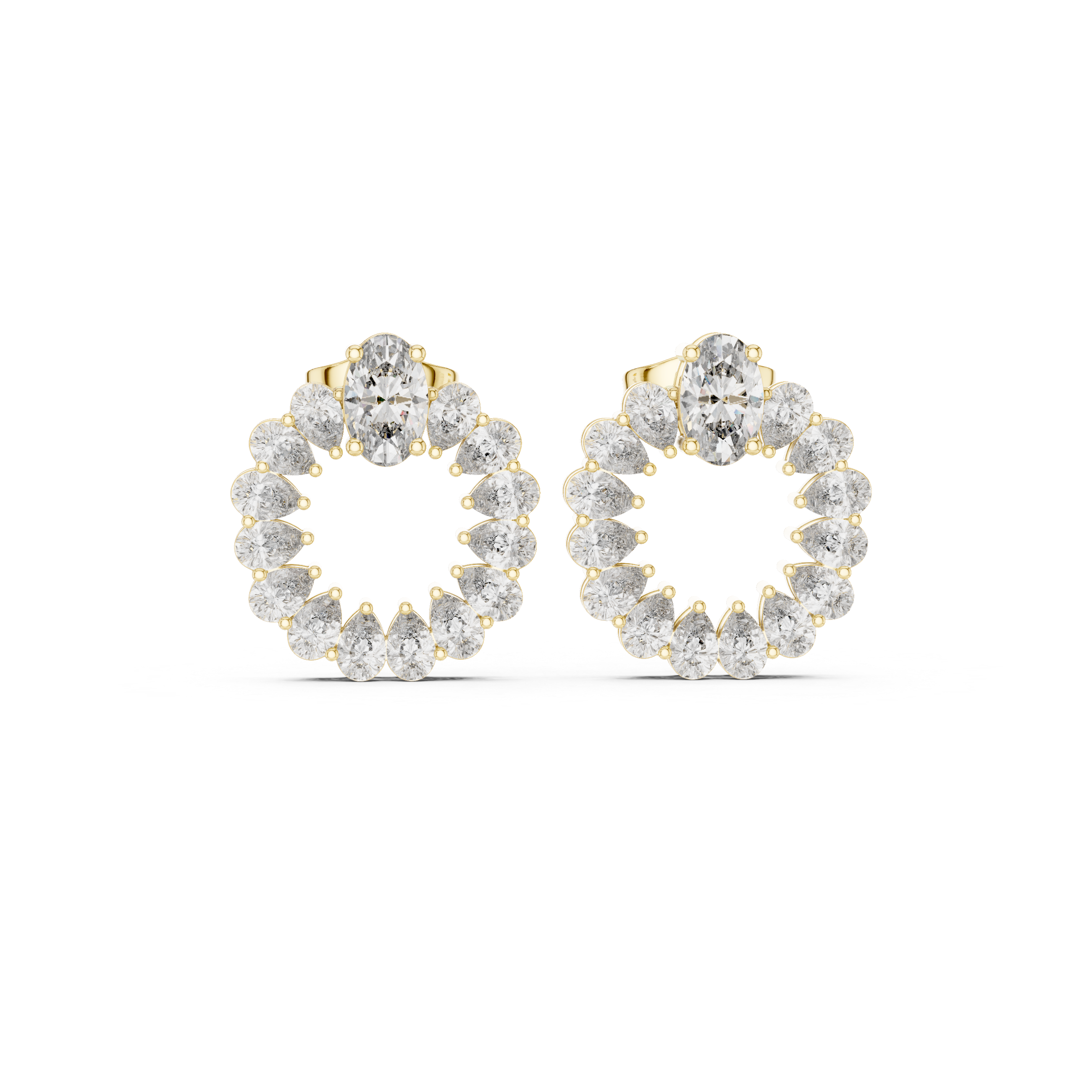 Oval & Pear Cut Diamond Earrings