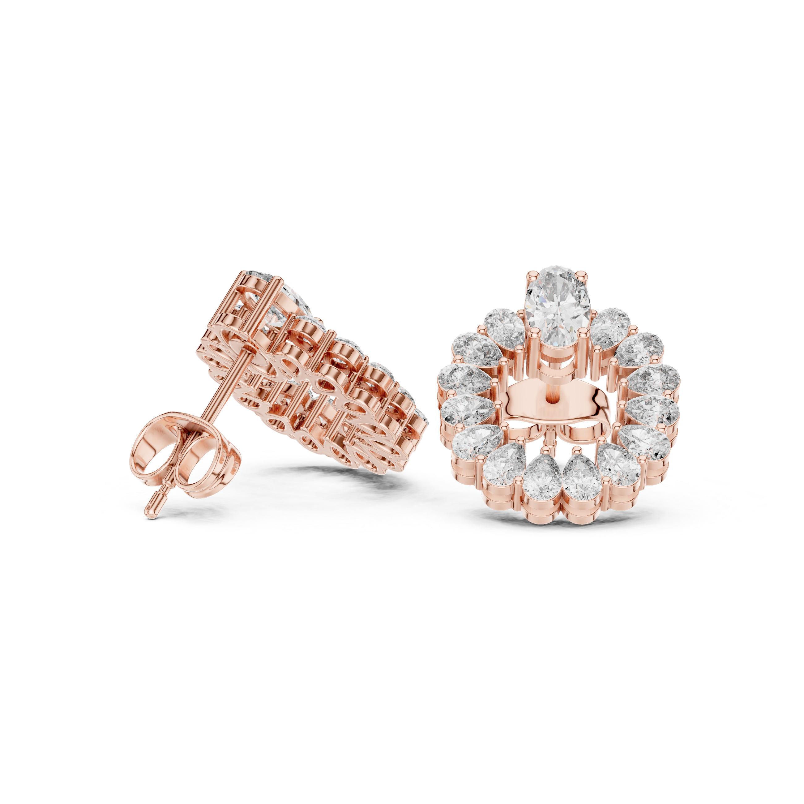 Oval & Pear Cut Diamond Earrings