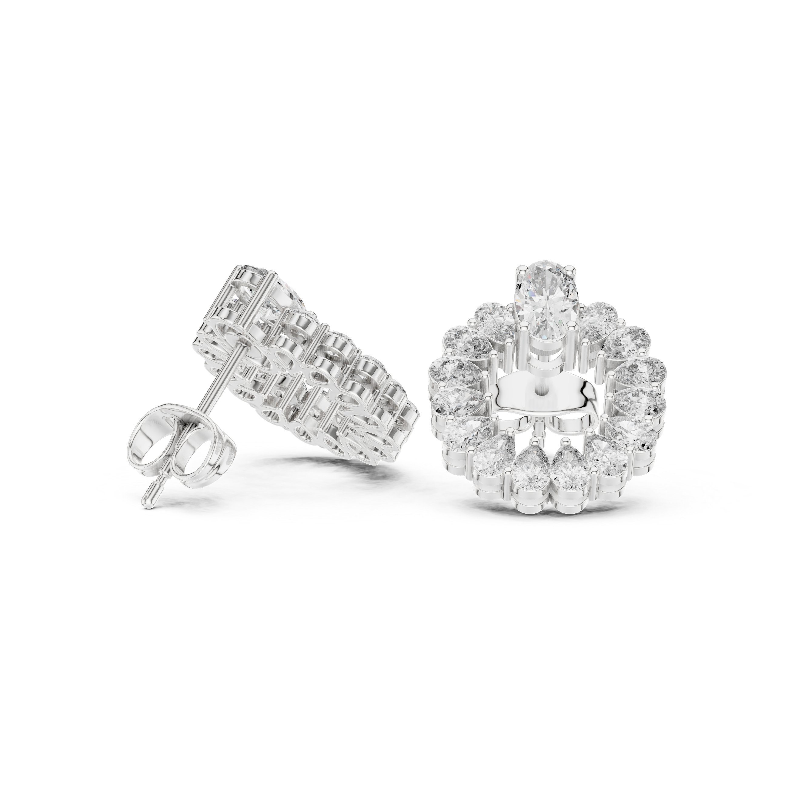 Oval & Pear Cut Diamond Earrings