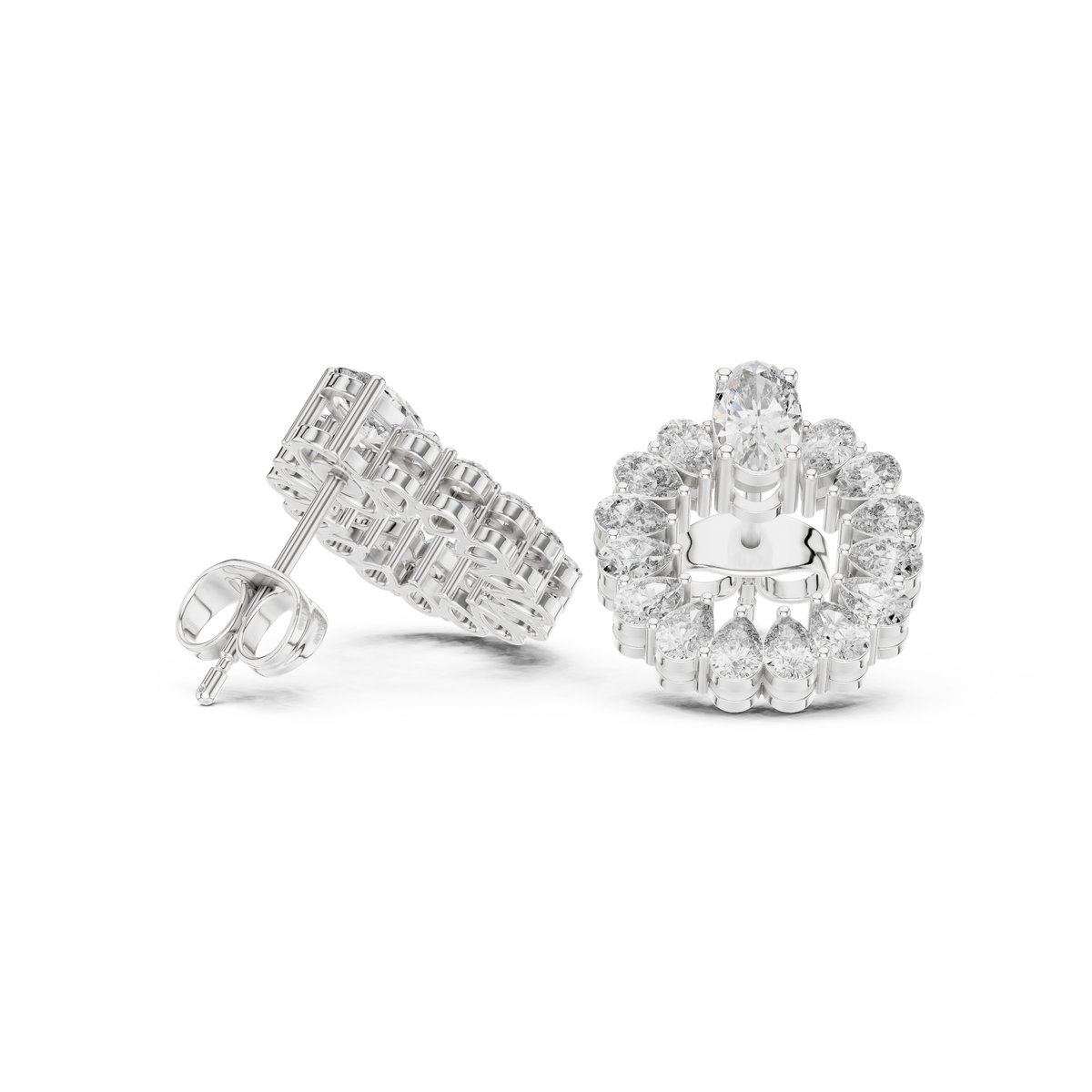 Oval & Pear Cut Diamond Earrings