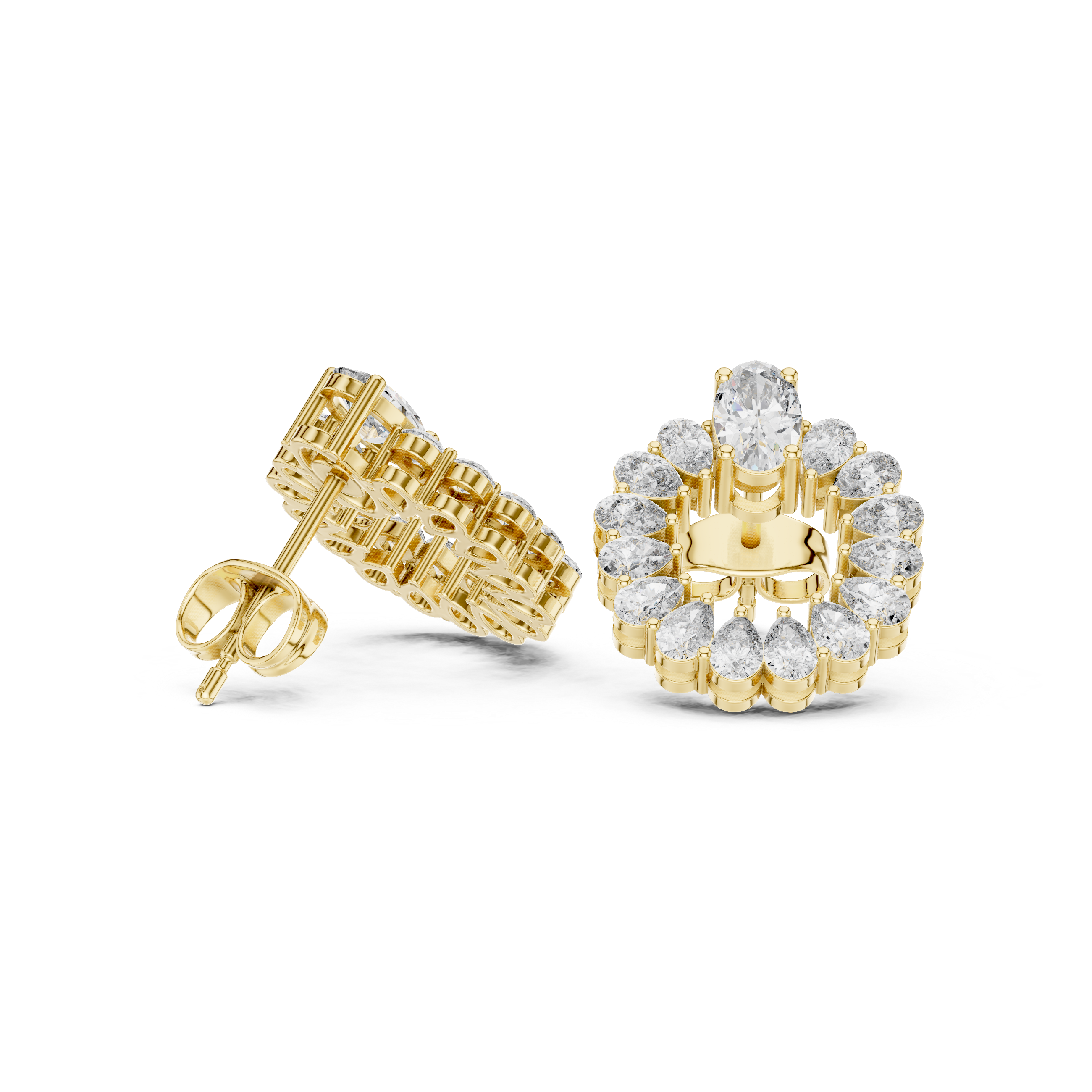 Oval & Pear Cut Diamond Earrings