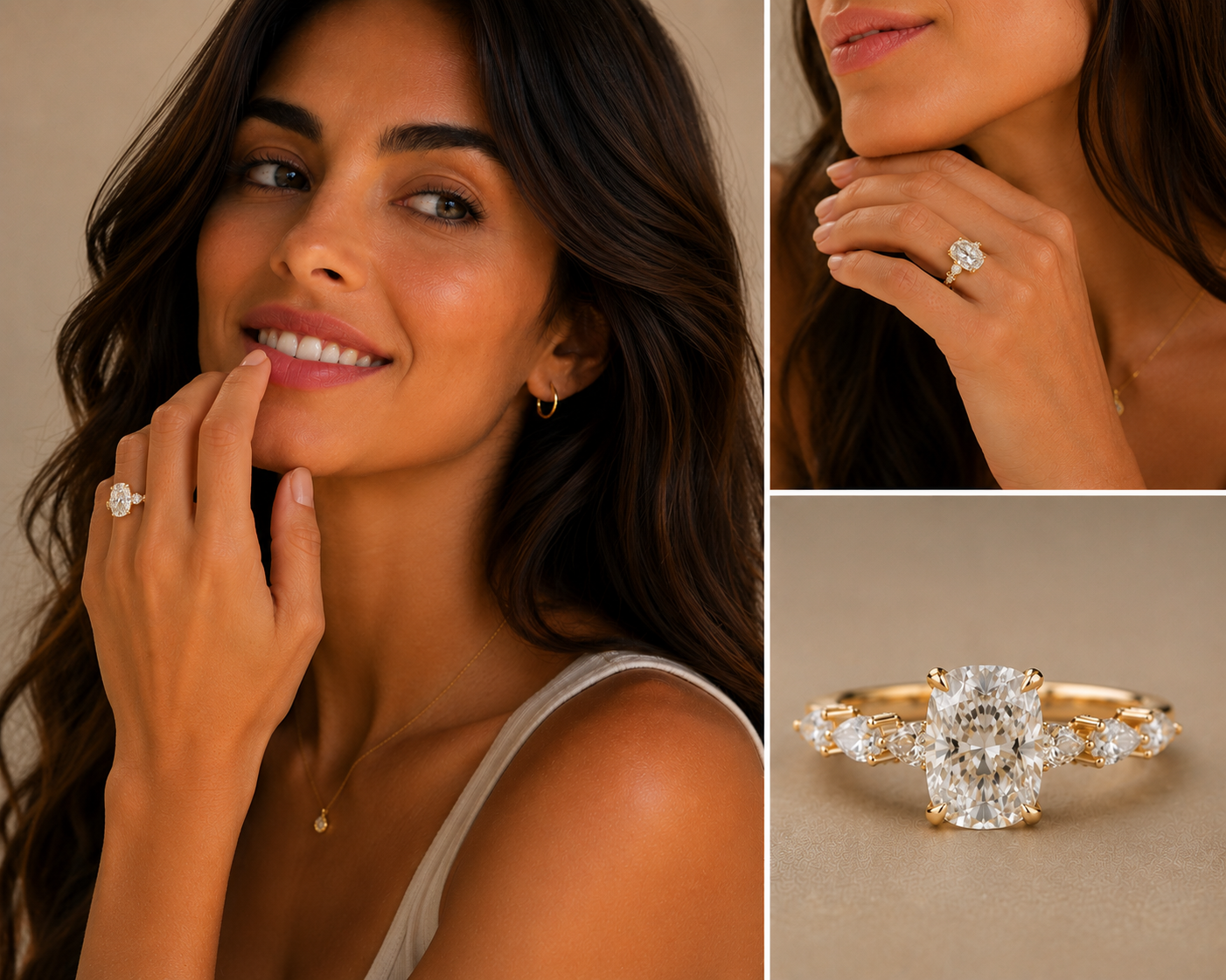 Veloura Elongated Cushion Diamond Ring