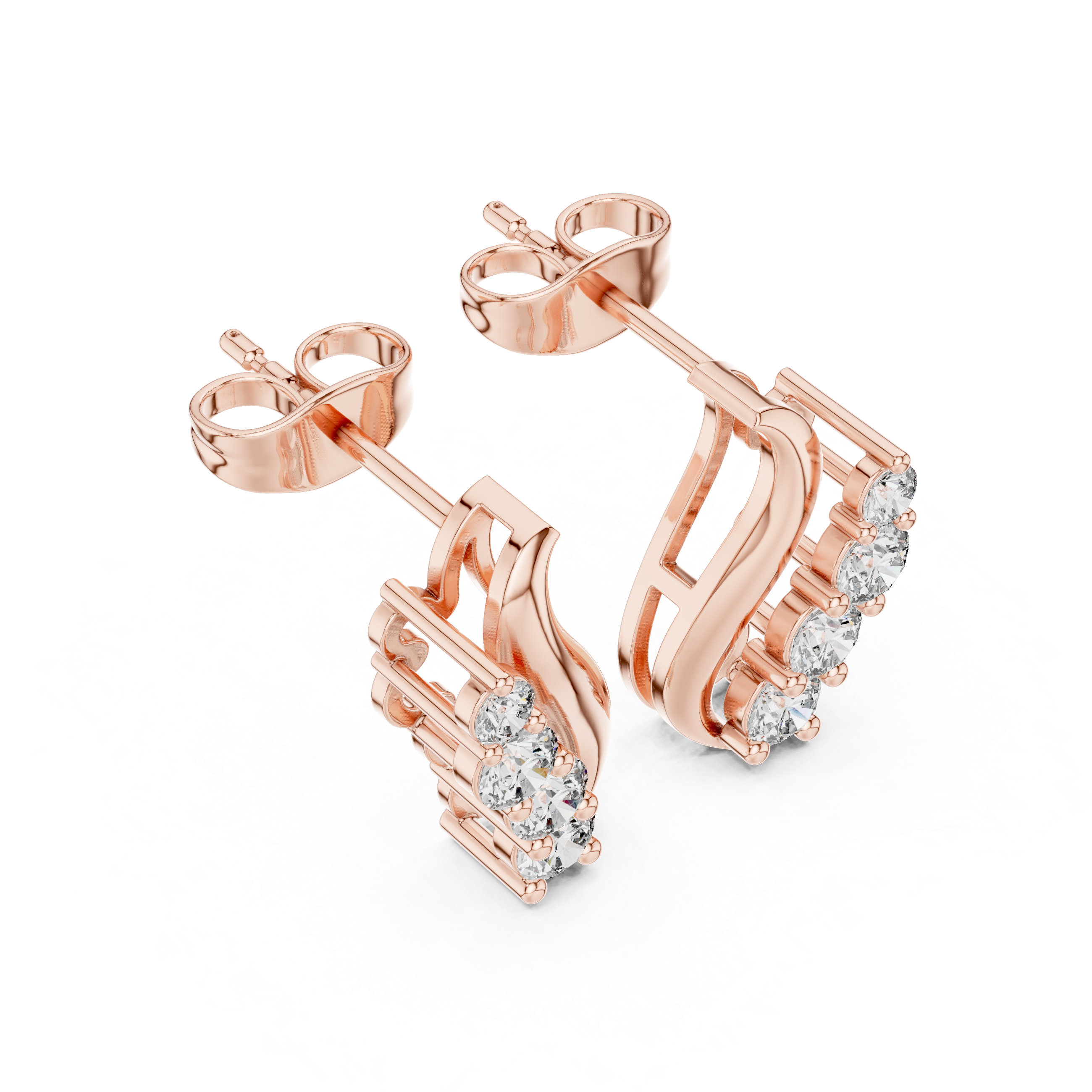 Marina Wave Diamond Earrings