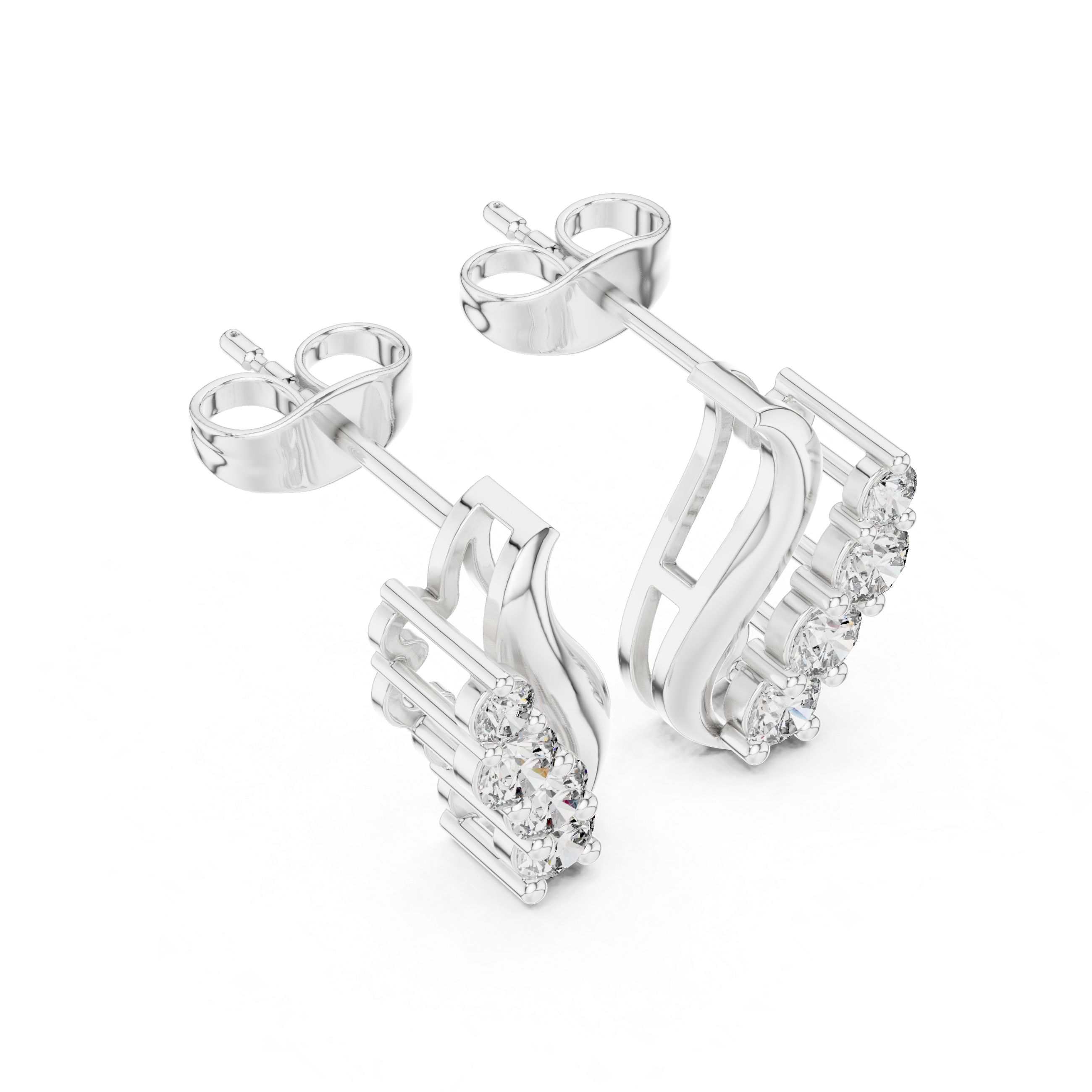 Marina Wave Diamond Earrings