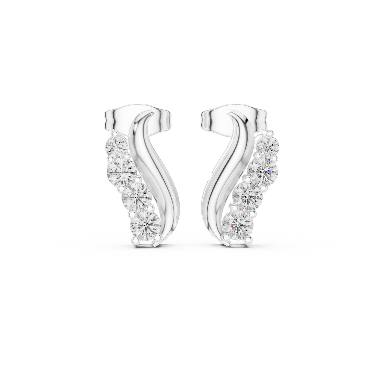 Marina Wave Diamond Earrings