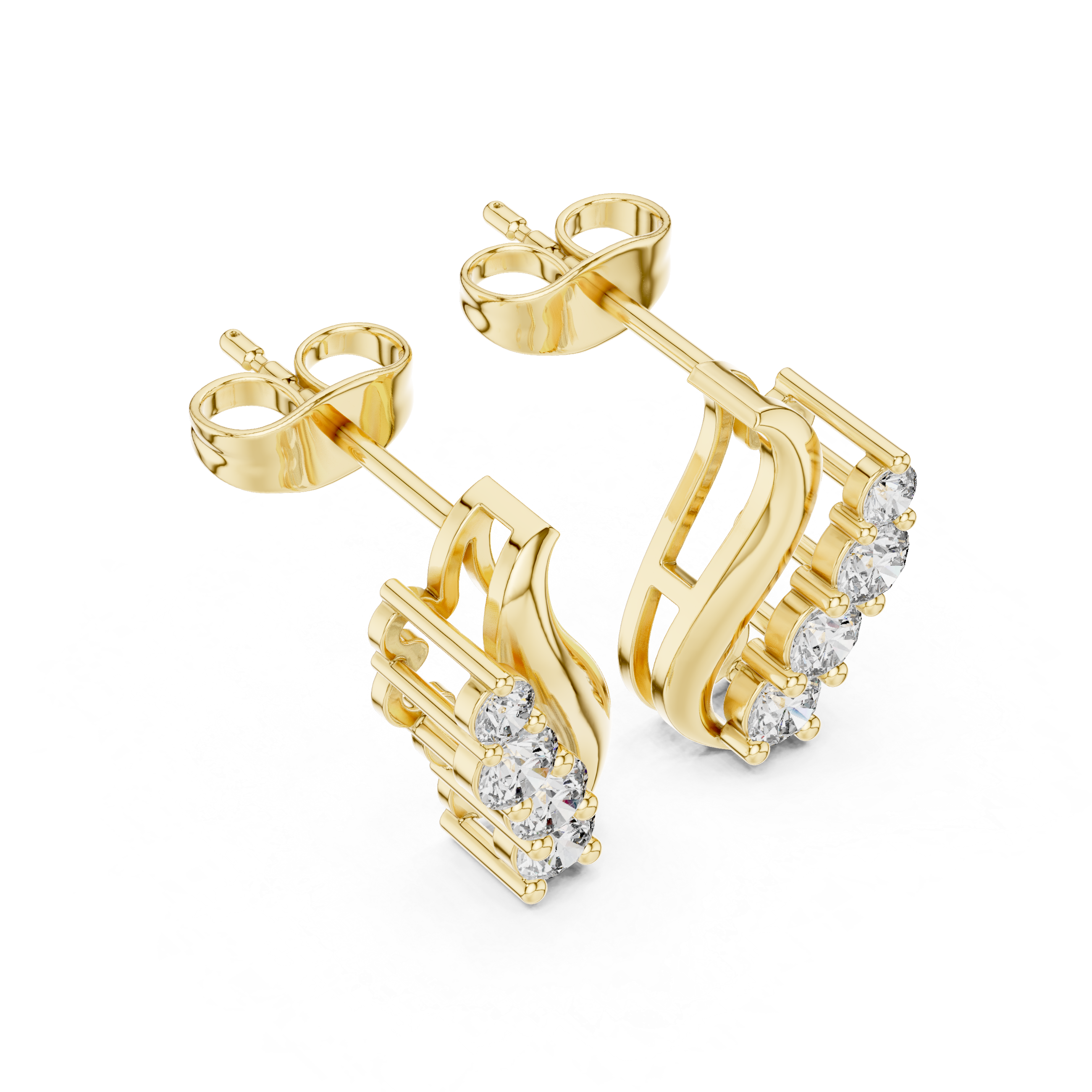 Marina Wave Diamond Earrings