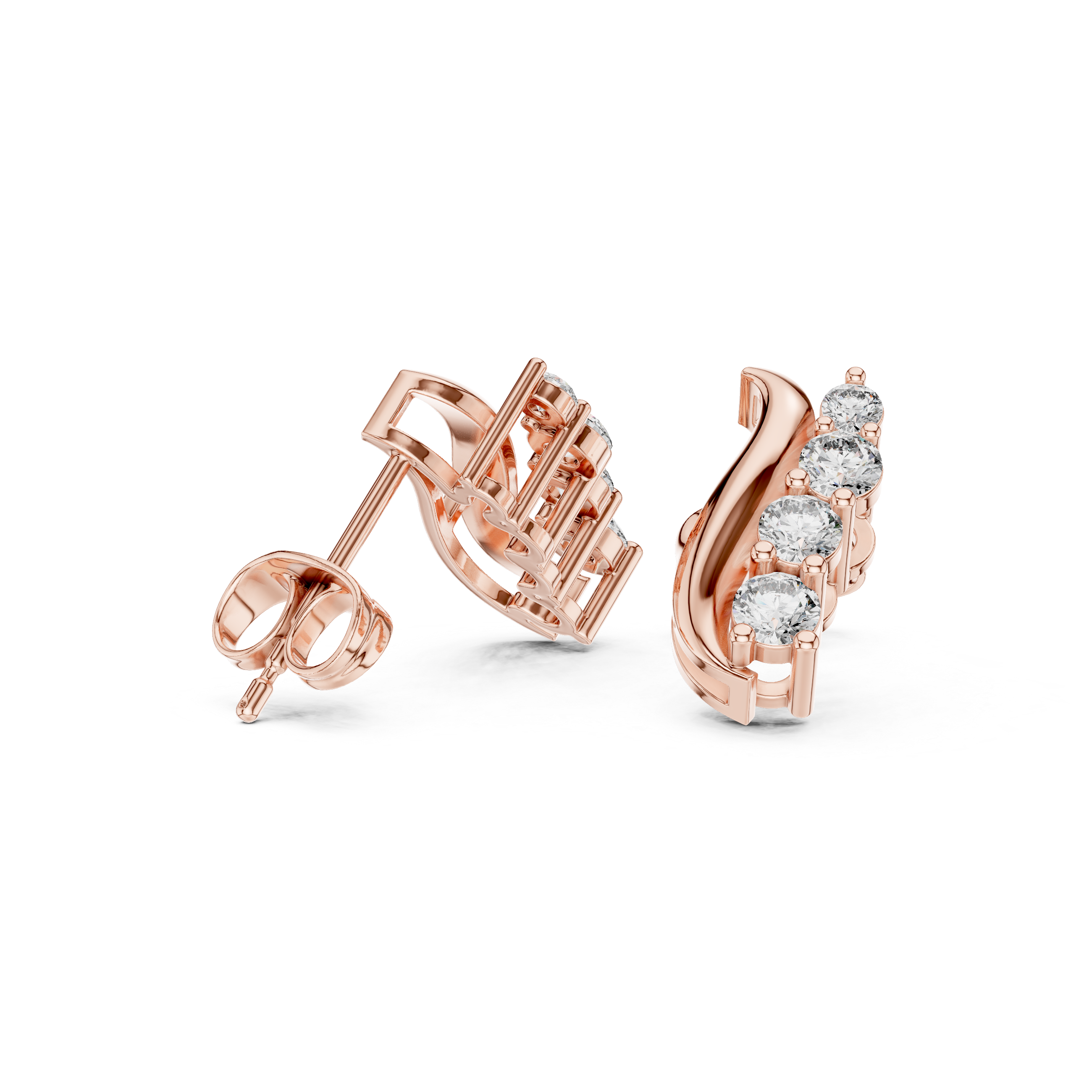 Marina Wave Diamond Earrings