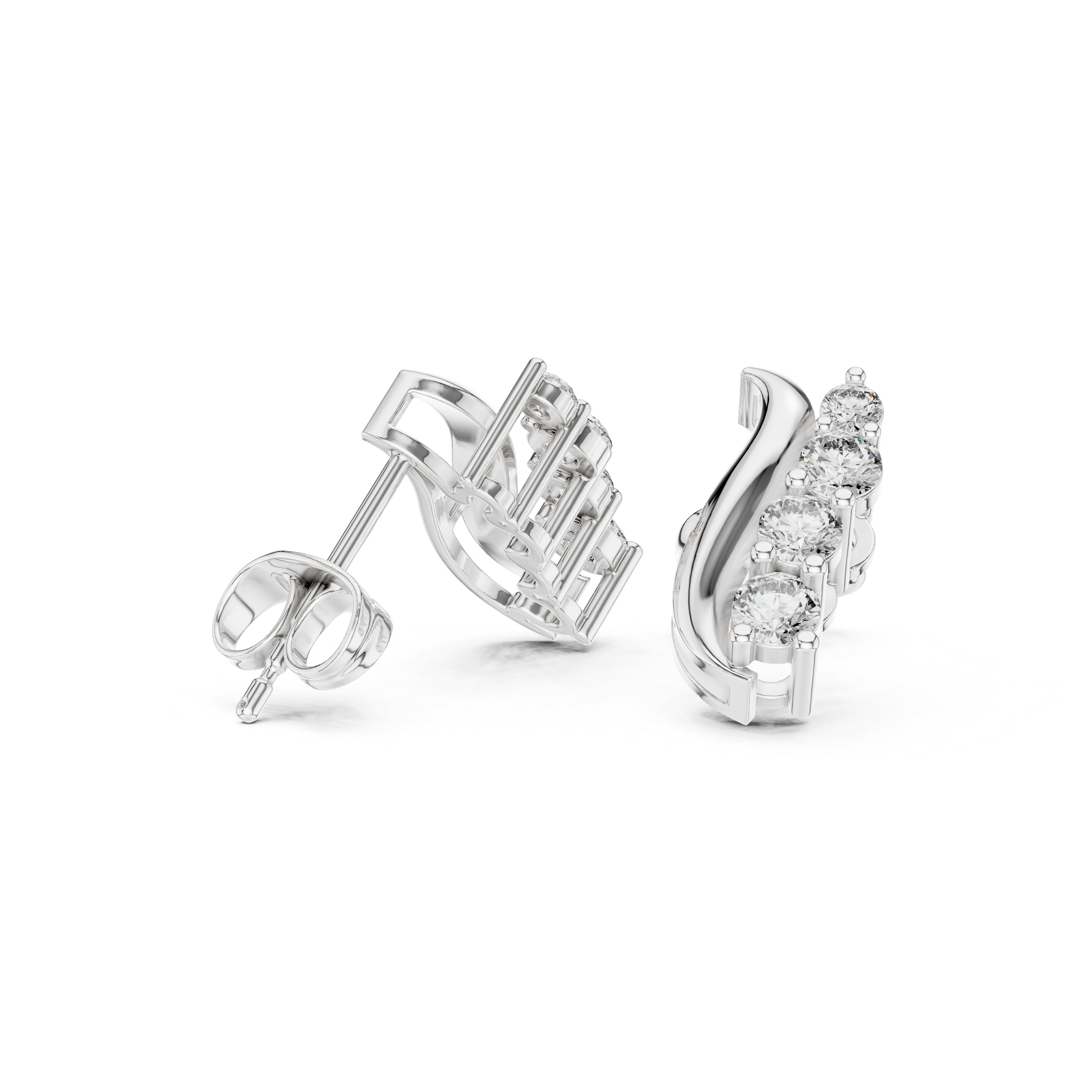 Marina Wave Diamond Earrings