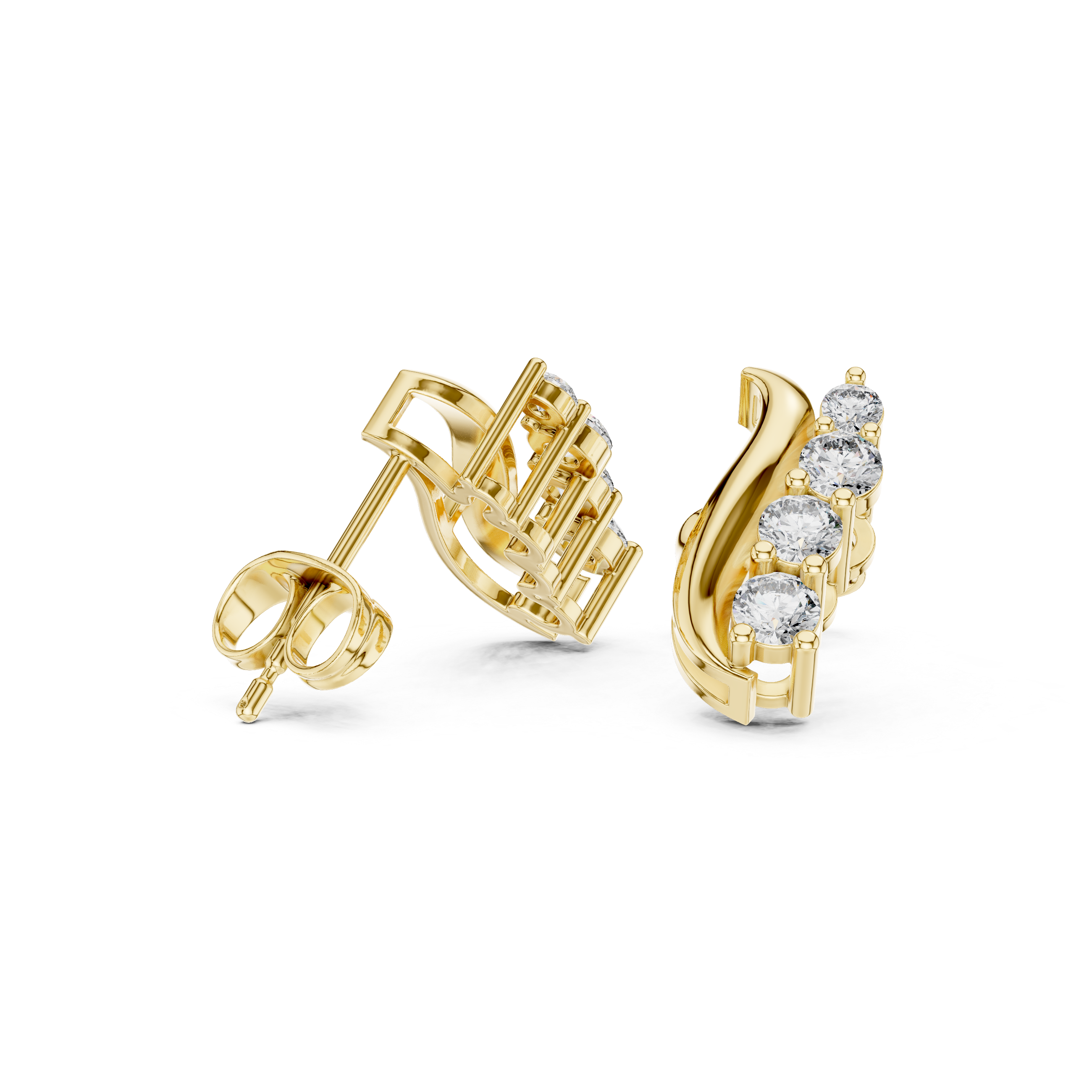 Marina Wave Diamond Earrings