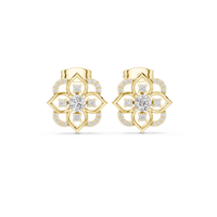 Lotus Crown Diamond Earrings