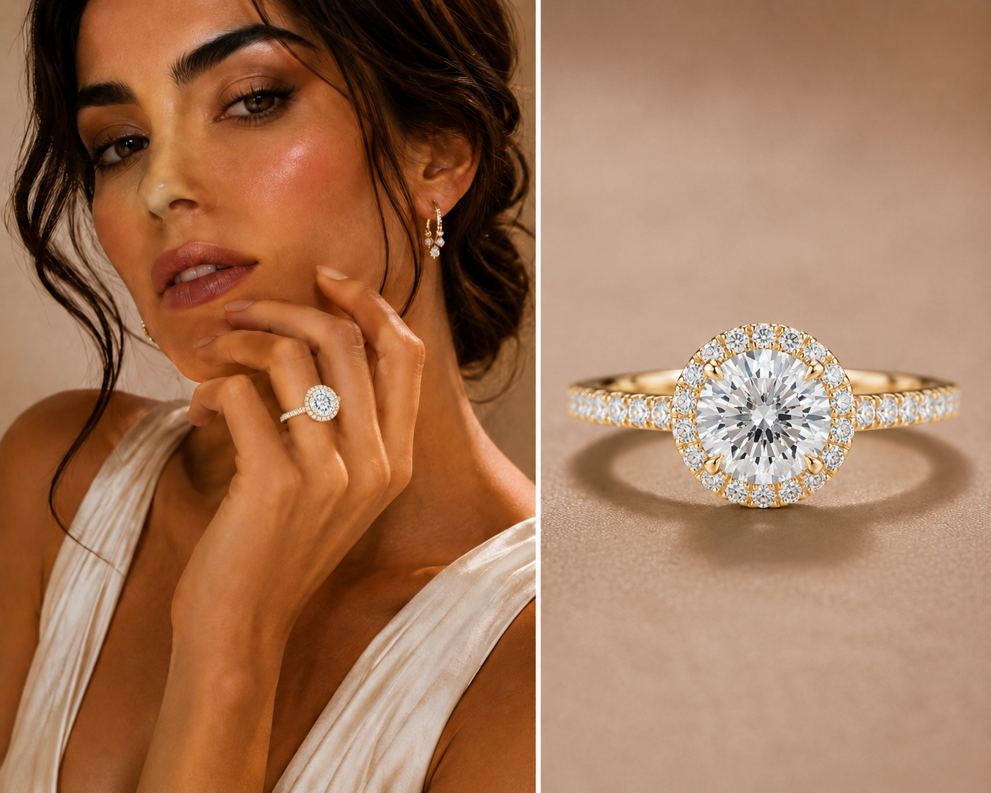Seravelle Oval Hidden Halo Diamond Engagement Ring