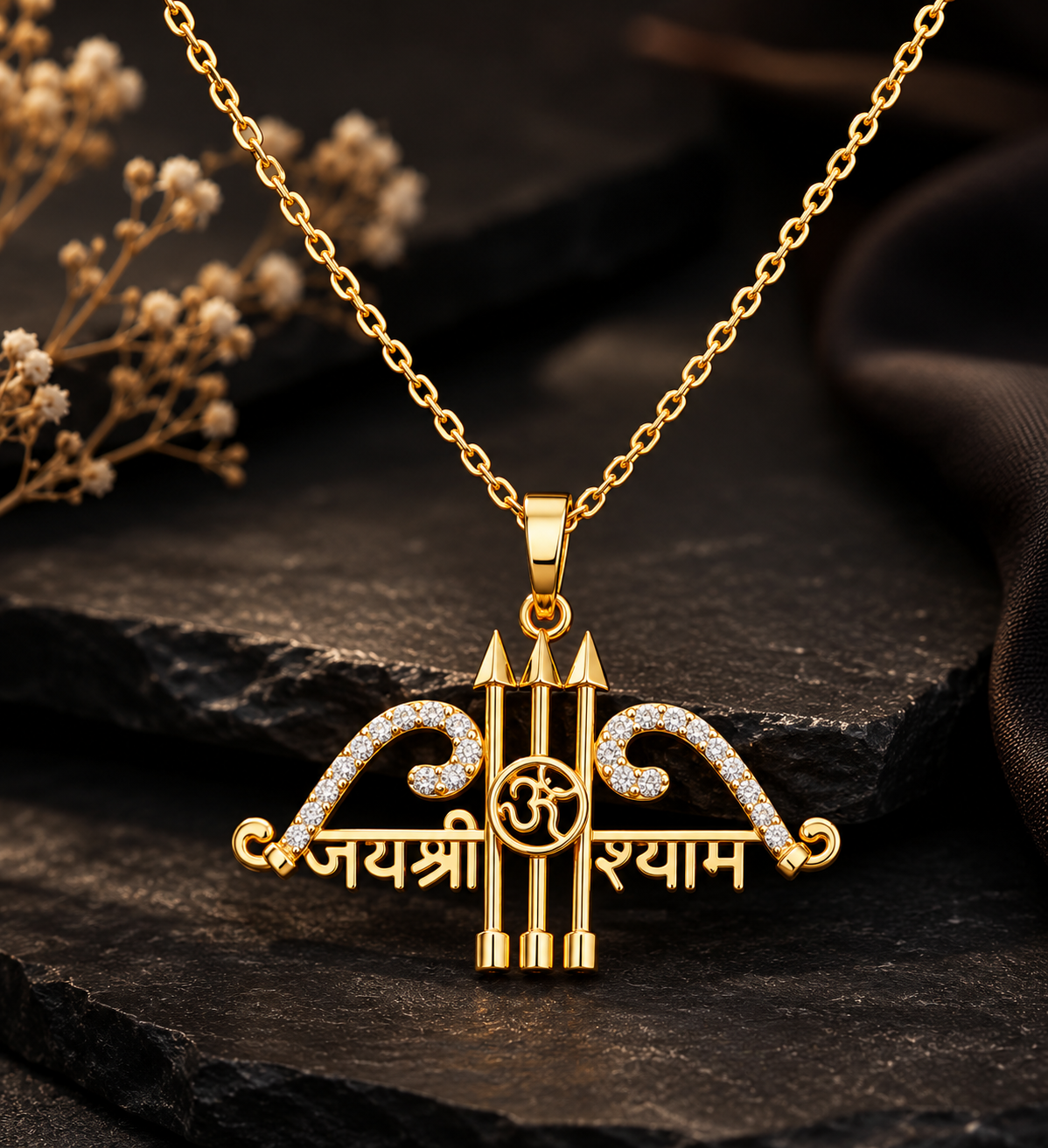Trishakti Om Diamond Pendant