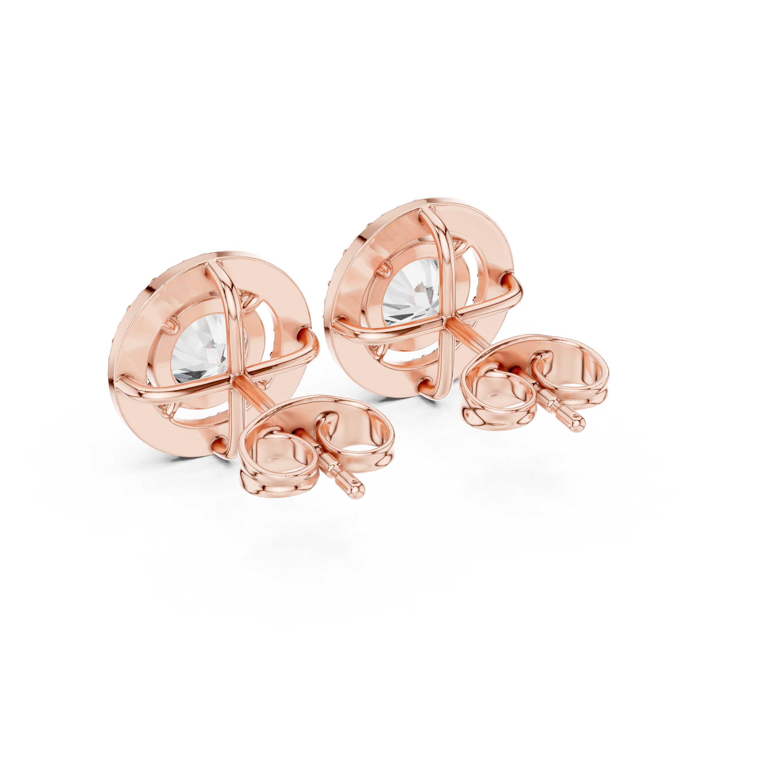 Crownlight Halo Diamond Stud Earrings