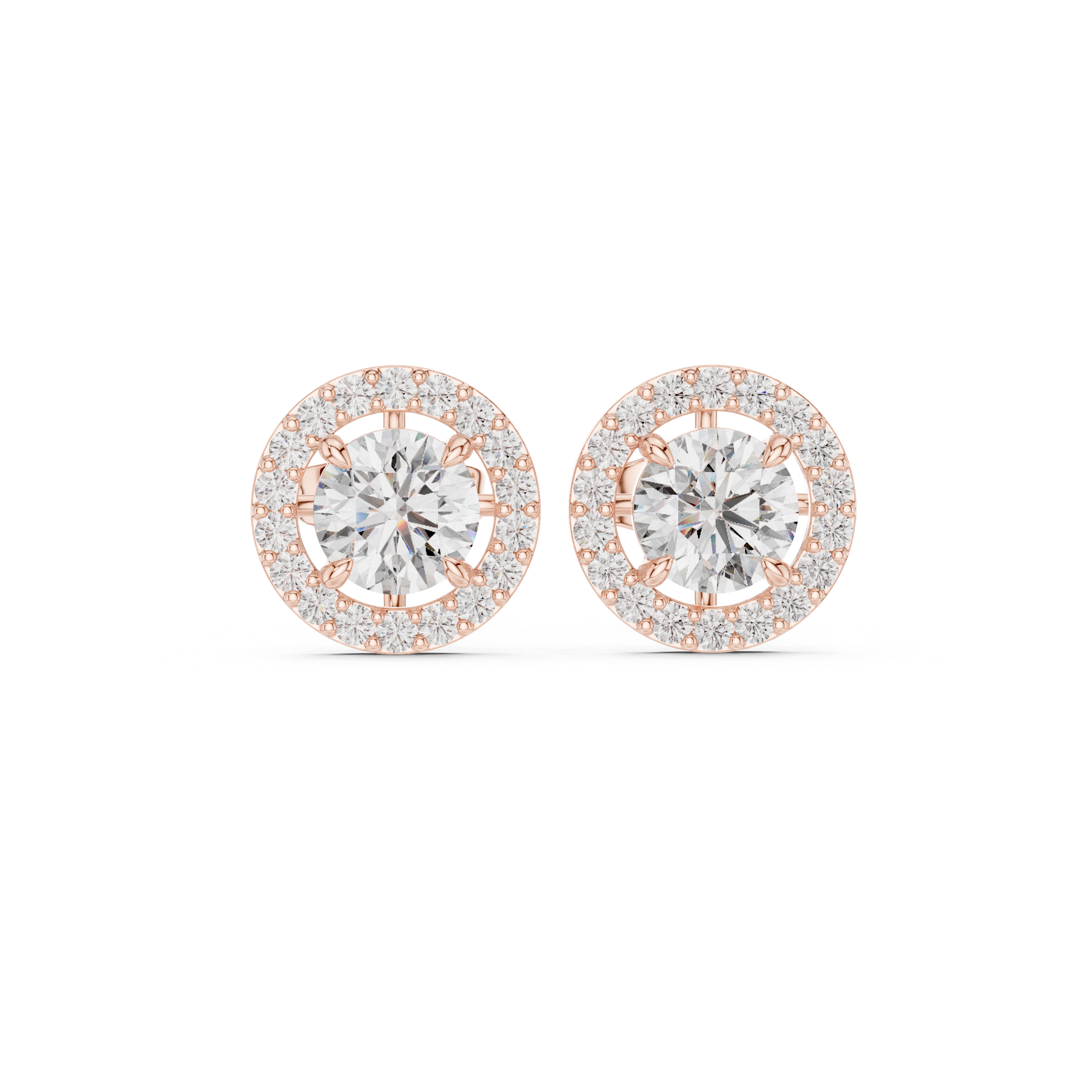 Crownlight Halo Diamond Stud Earrings