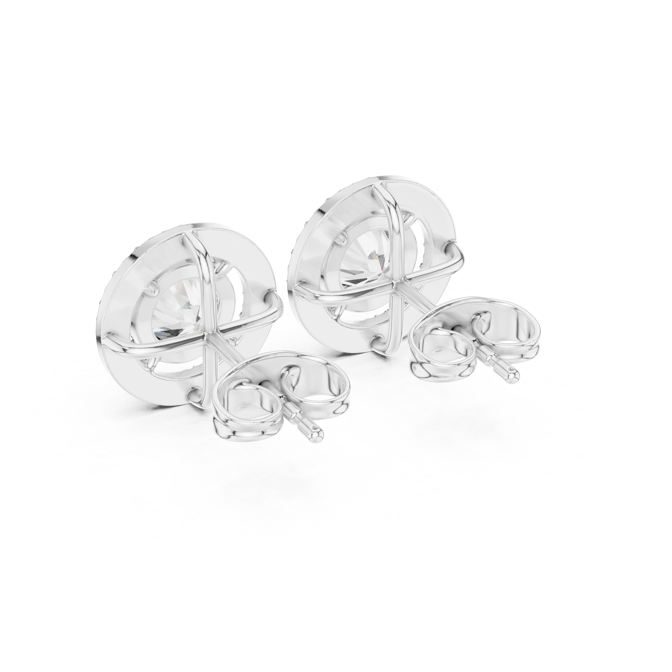 Crownlight Halo Diamond Stud Earrings