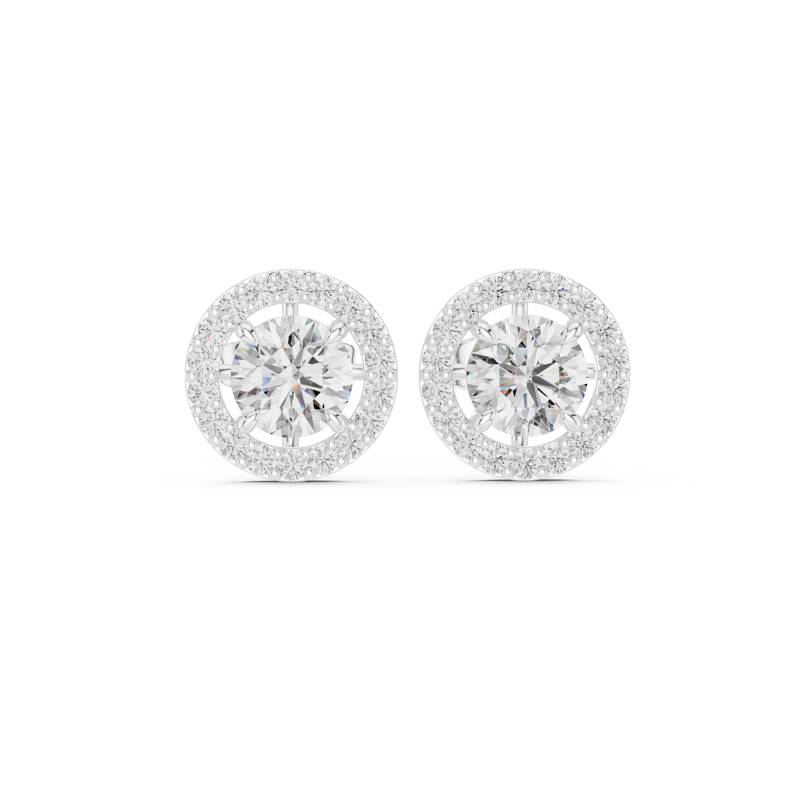Crownlight Halo Diamond Stud Earrings