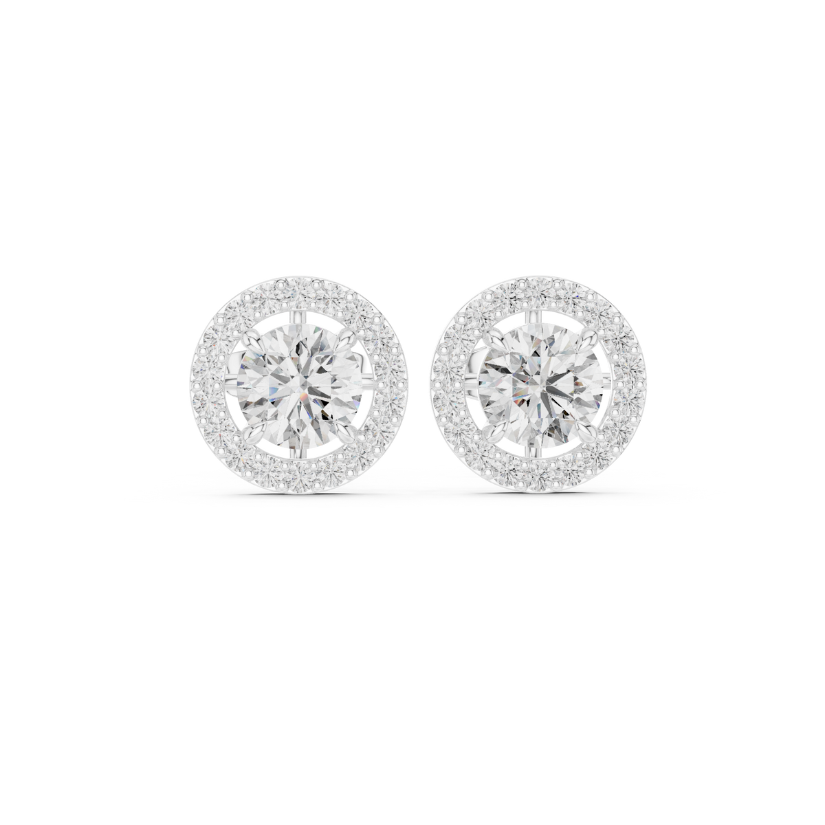 Crownlight Halo Diamond Stud Earrings