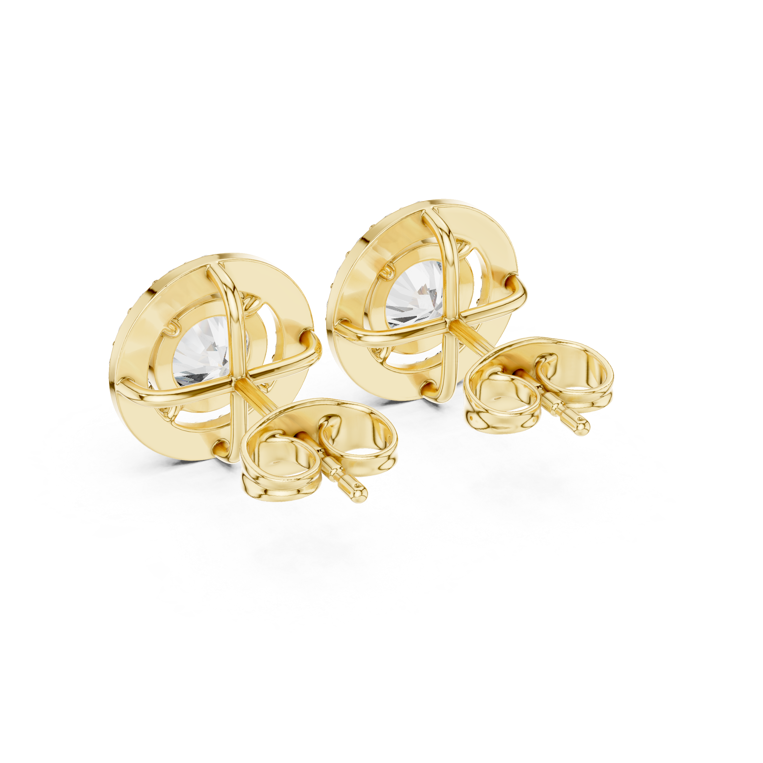 Crownlight Halo Diamond Stud Earrings
