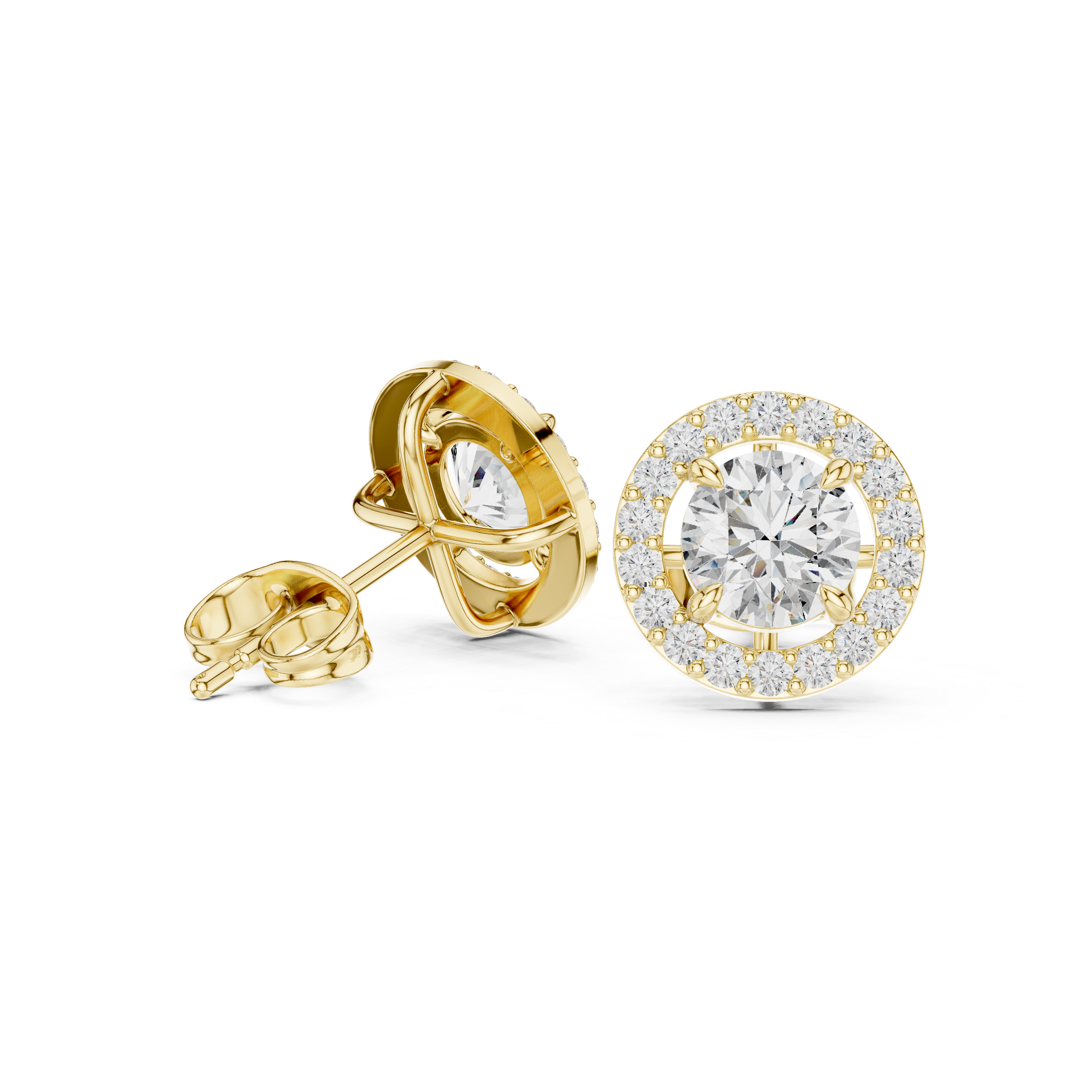 Crownlight Halo Diamond Stud Earrings